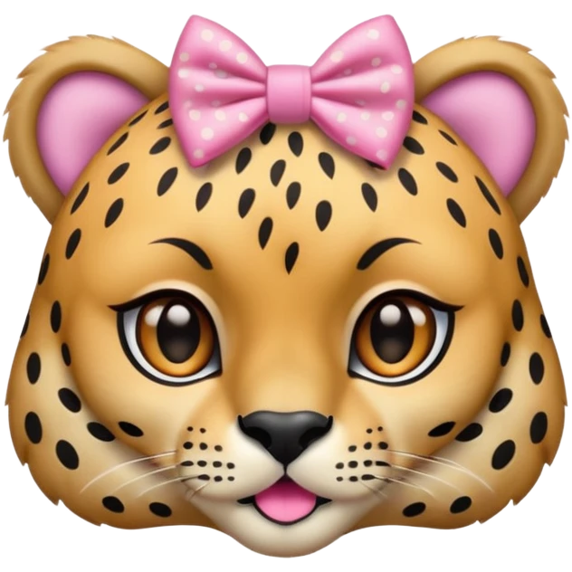 Cheetah with pink  bow emoji