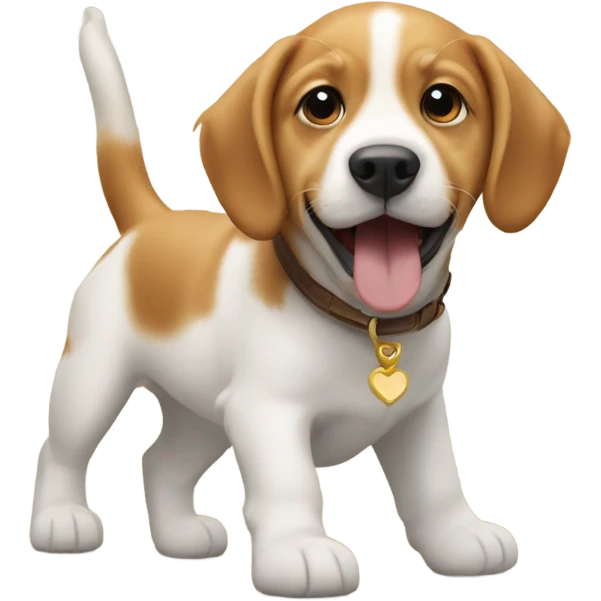 A baby boy riding a golden retriever and a beagle  emoji