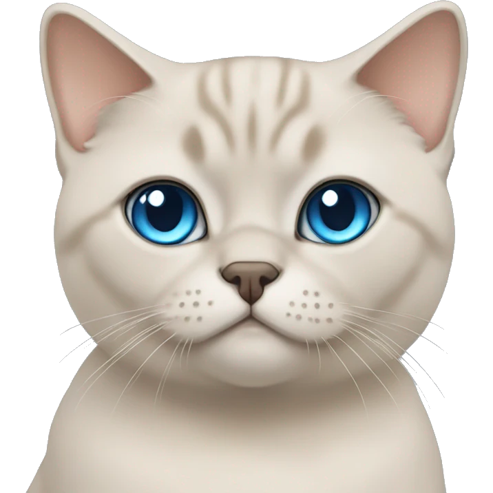 Beige British shorthair cat with blue eyes  emoji