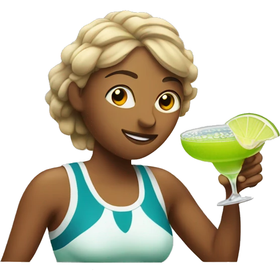 tennis player drinking margarita emoji