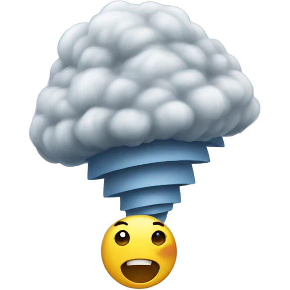 Tornado with a face emoji