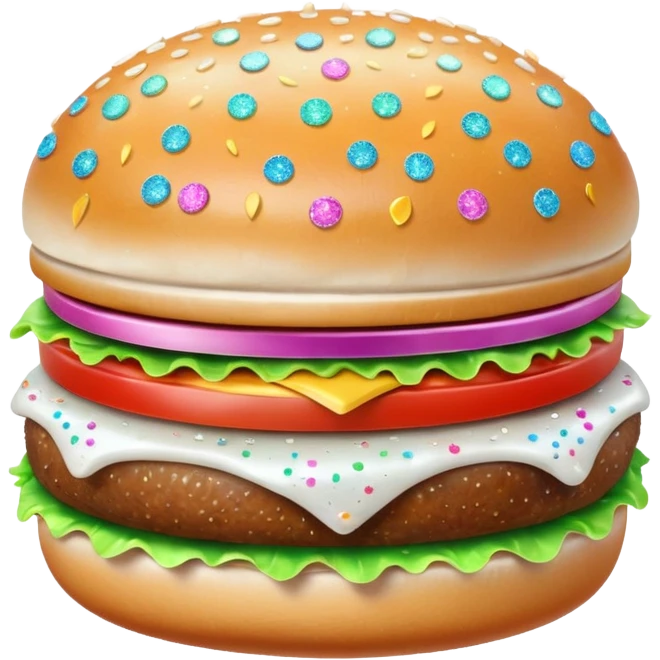 glitter white hamburguer emoji