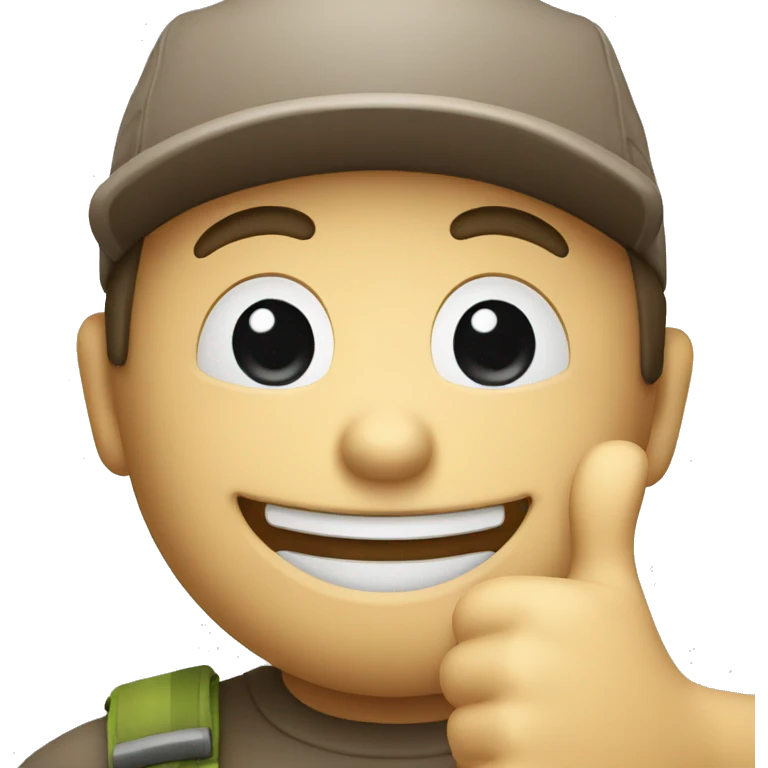 smile face thumbs up wearing cap emoji