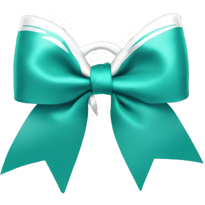 Cheer bow teal and white that says socal sirens emoji