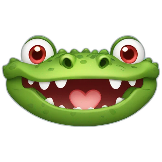crocodile with heart eyes emoji