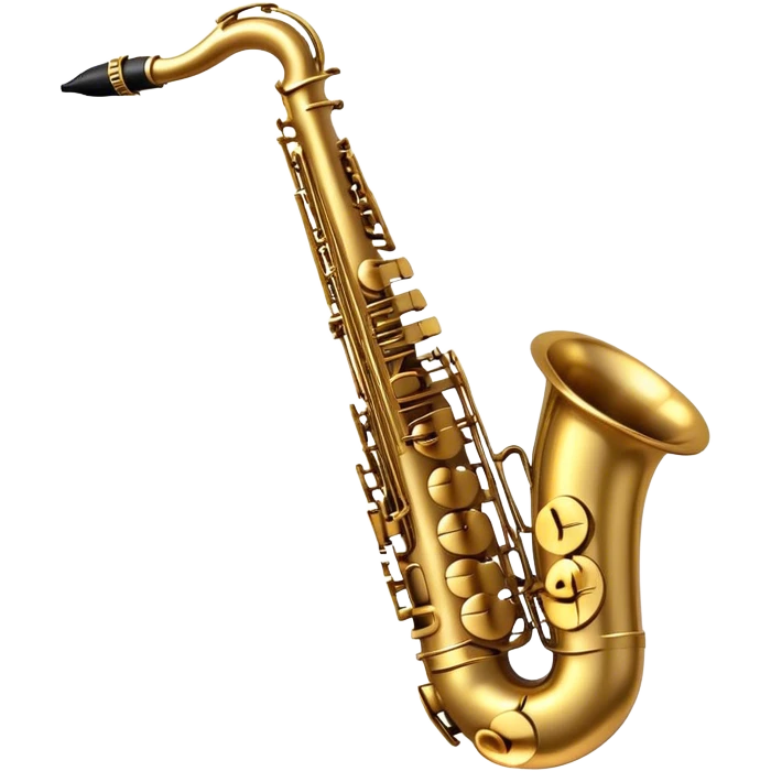 Cinematic Realistic Saxophone, smooth, curving brass body with a golden finish, soft reflections of warm light catching the details, a player’s fingers carefully pressing the keys, glowing with a jazzy, atmospheric charm. emoji