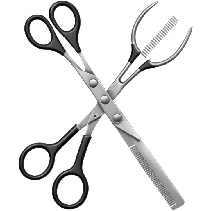 barber shop, scissors, comb. emoji