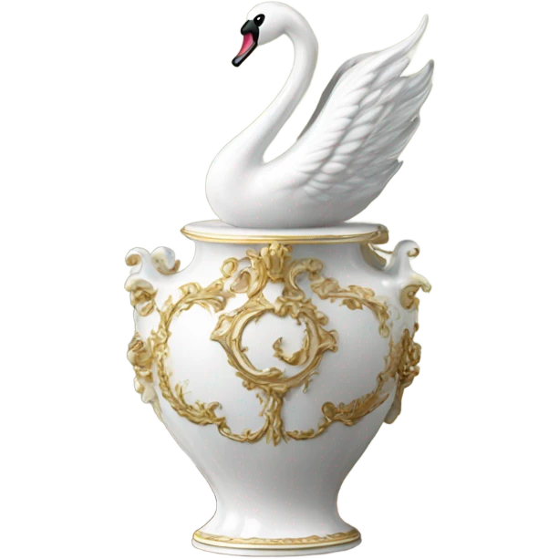 Rococo elegant swan vase emoji