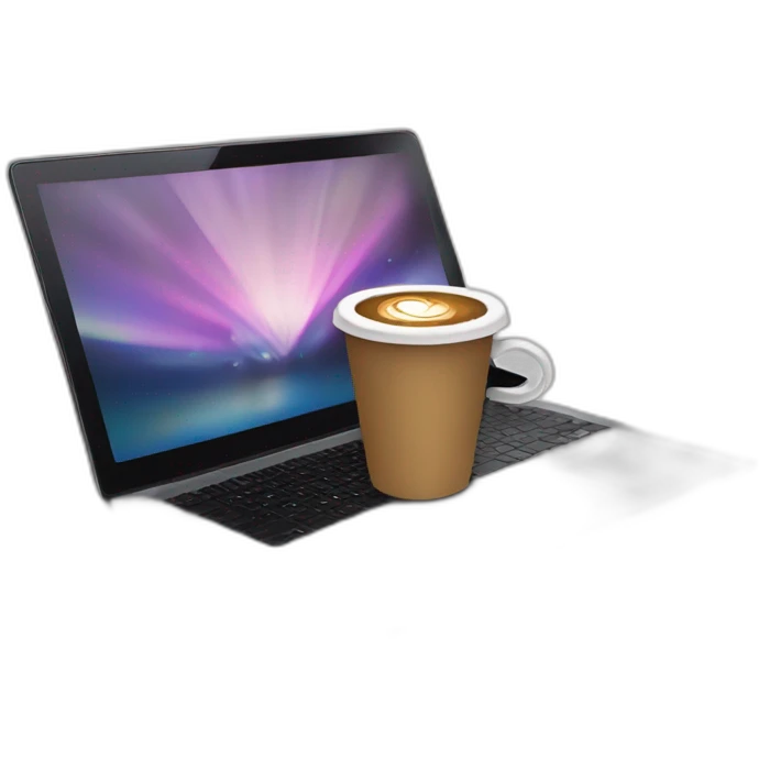 coffee and laptop emoji