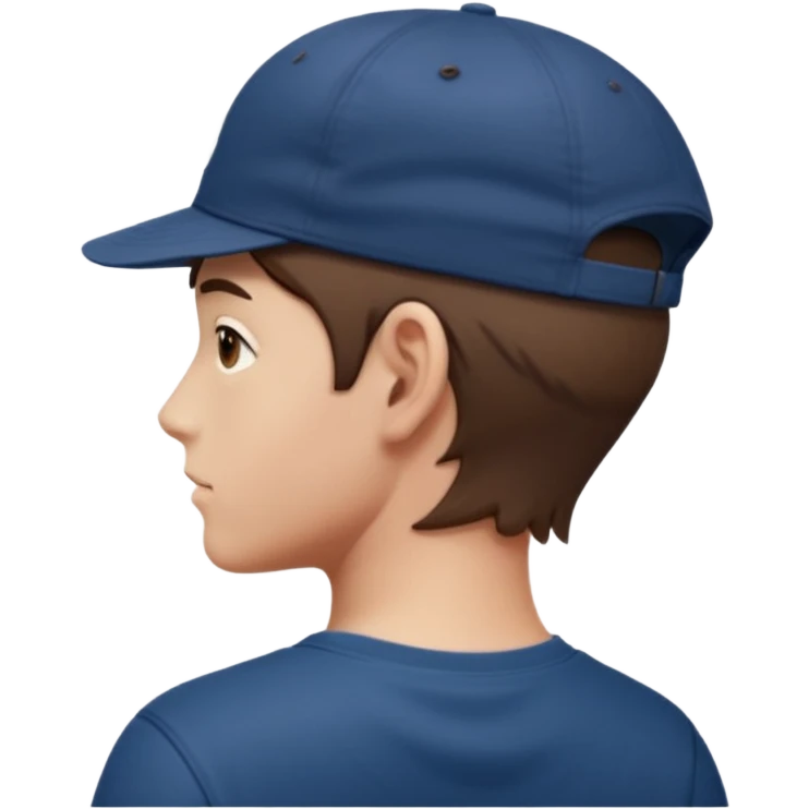 handsome boy wearing the cap backside only neck  emoji