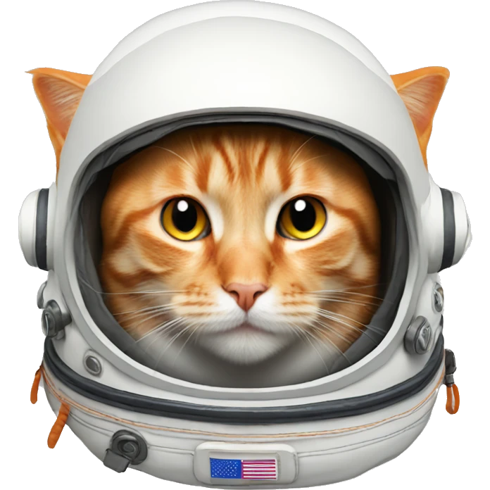 Orange cat in NASA astronaut helmet  emoji