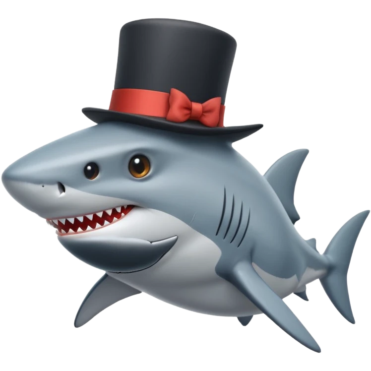 Shark with a top hat emoji