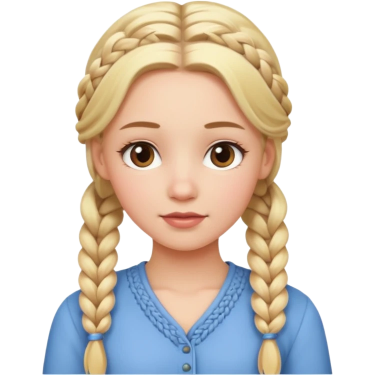 white girl with blonde braids all over her hair  emoji