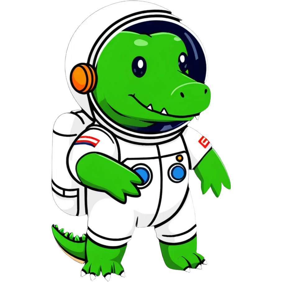 cute crocodile cosmonaut emoji