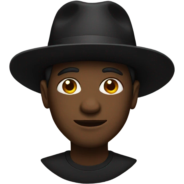 black hat portrait emoji