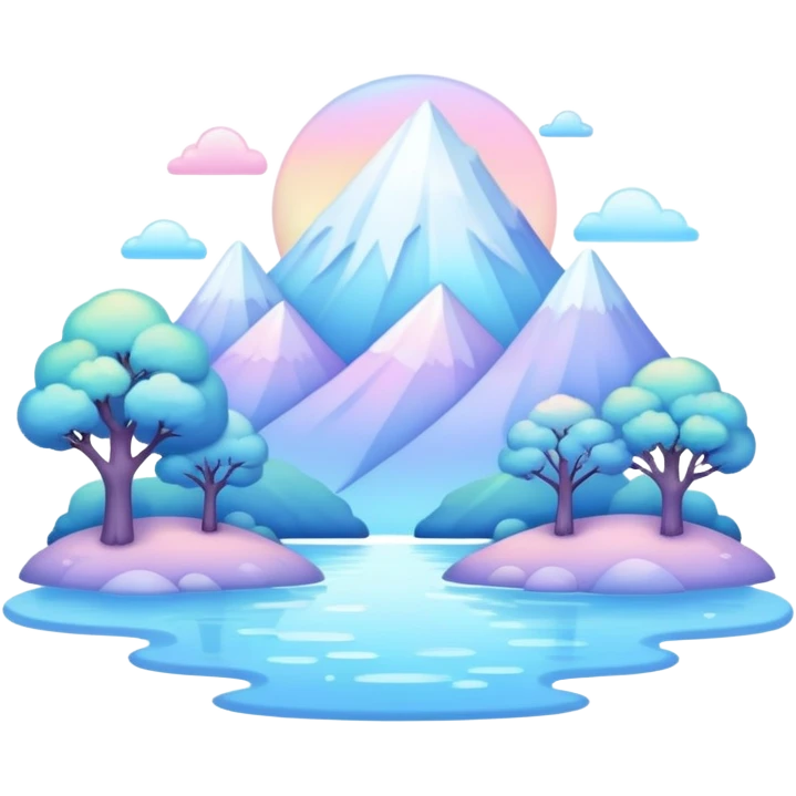 Cute Kawaii Pastels Iridescent Blue Pale Aesthetic Scenery Deco emoji