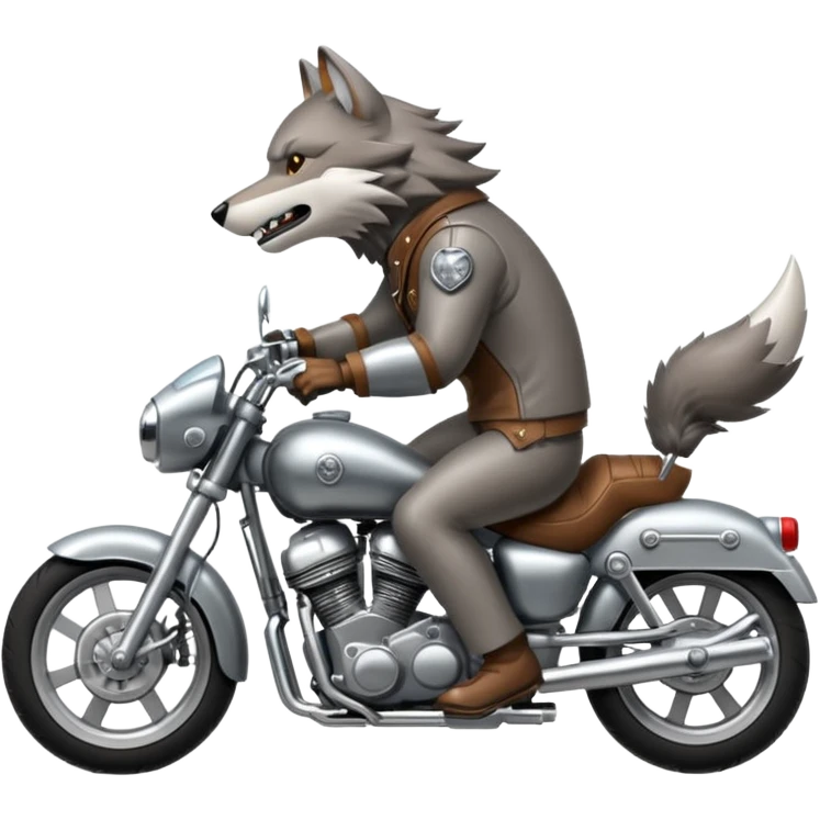 Wolf ride on motorcycle emoji