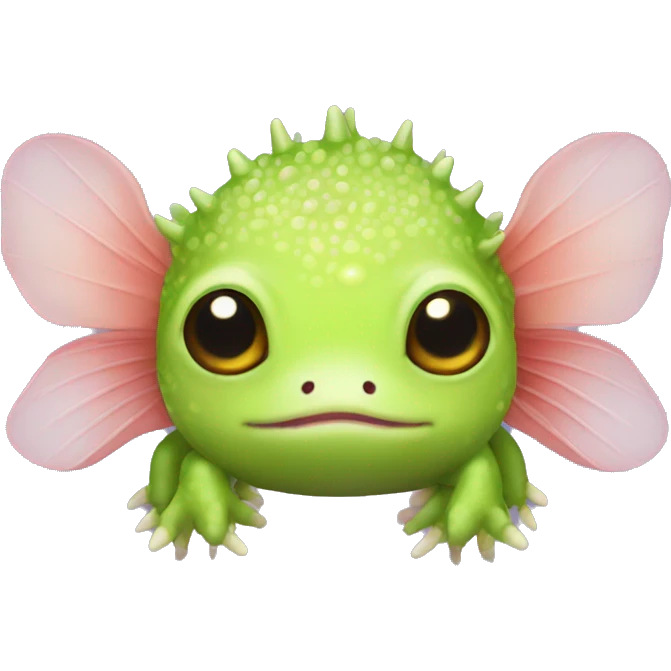 lime green axolotl with amber eyes emoji