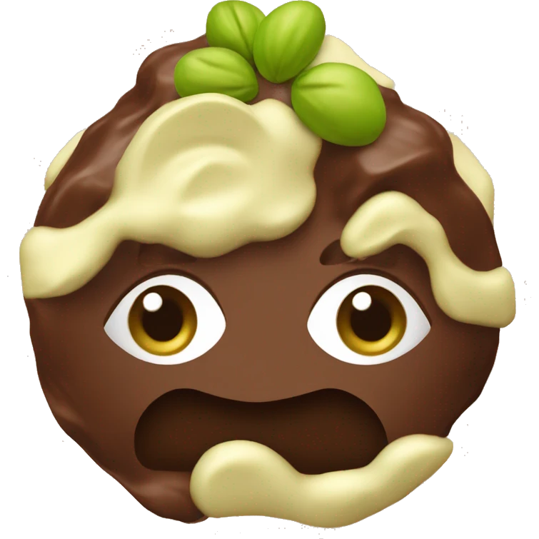Chocolate with pistachios ￼ emoji