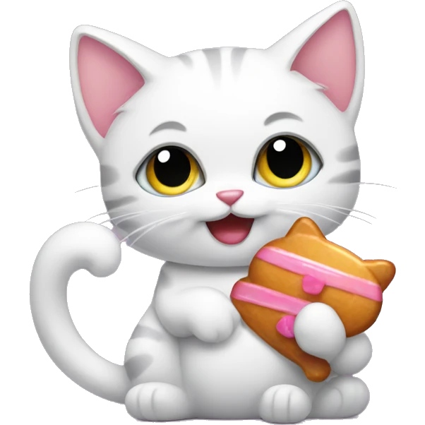 kitty holding candy emoji