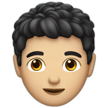White male with black hair French Crop plus Mid Fade styled down emoji