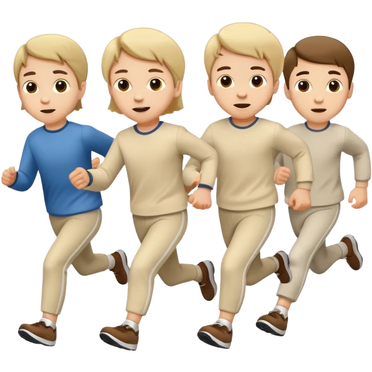 Chaos with children in beige and white clothes  emoji