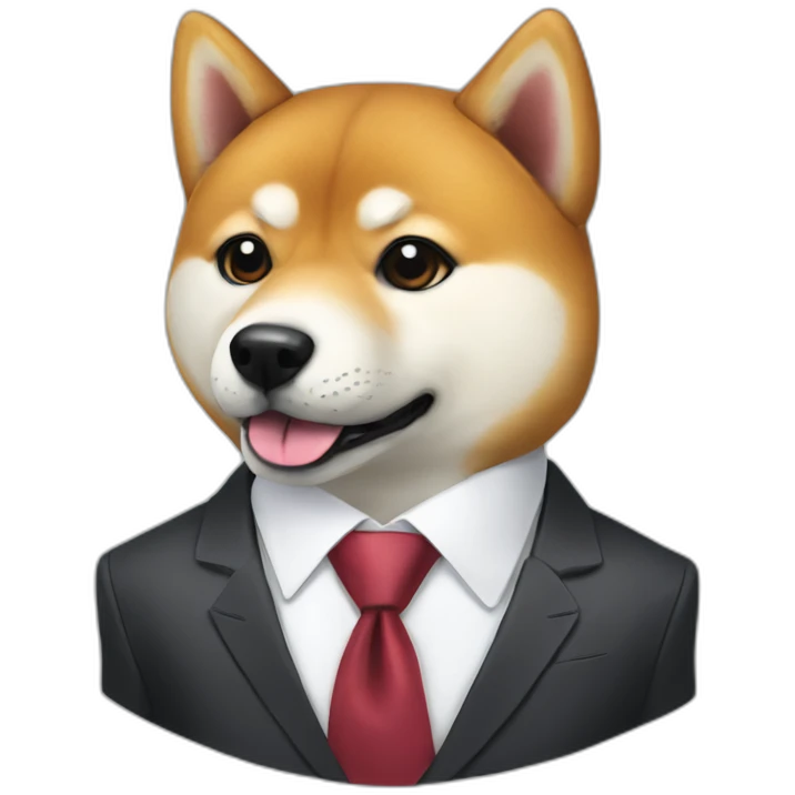 Shiba Inu in a suit emoji