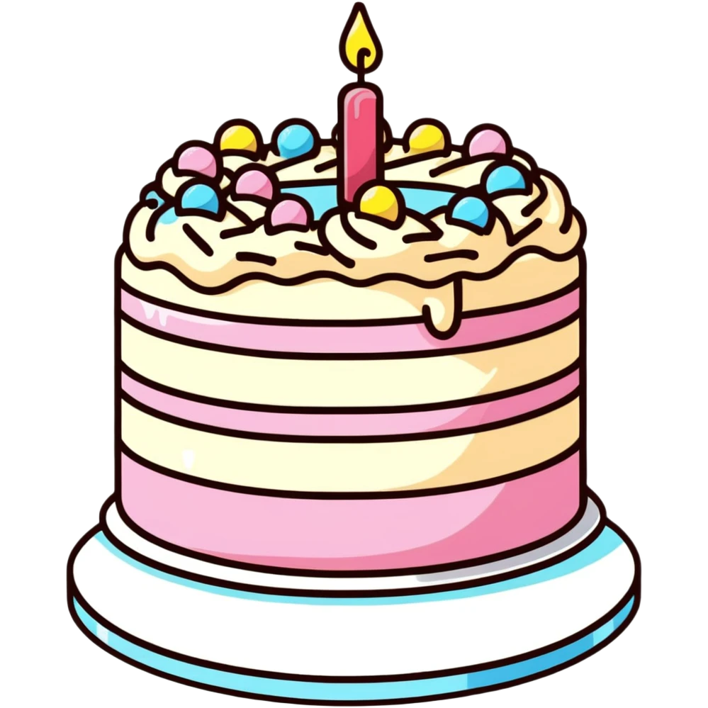cake with frosting and sprinkles emoji