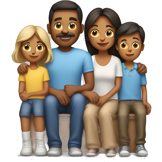 Family with mom and dad with two boys emoji