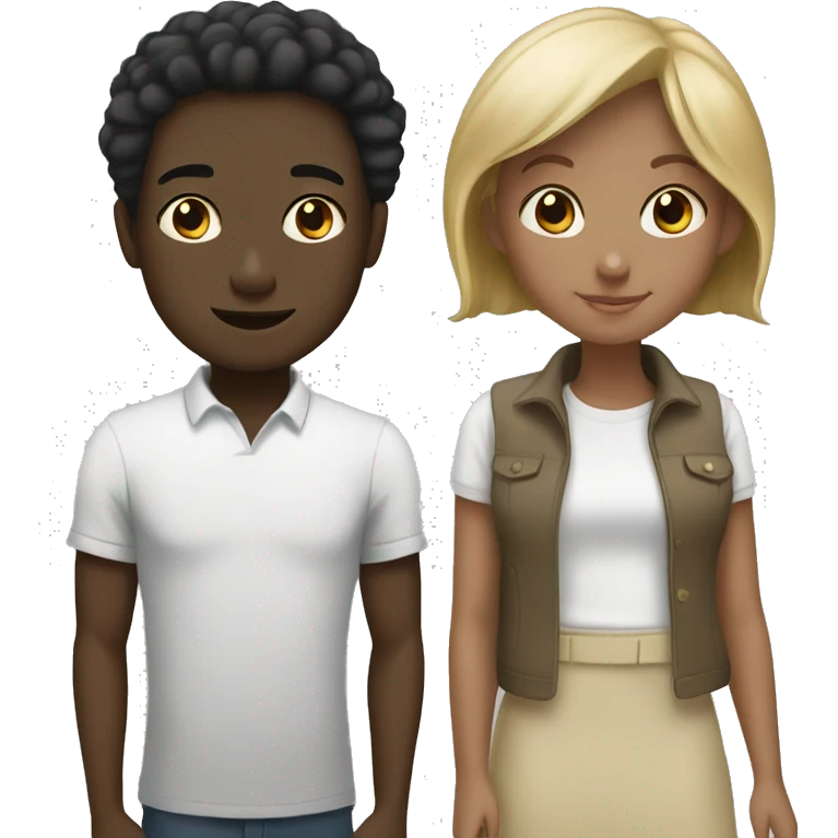 black boy and white girl together  emoji