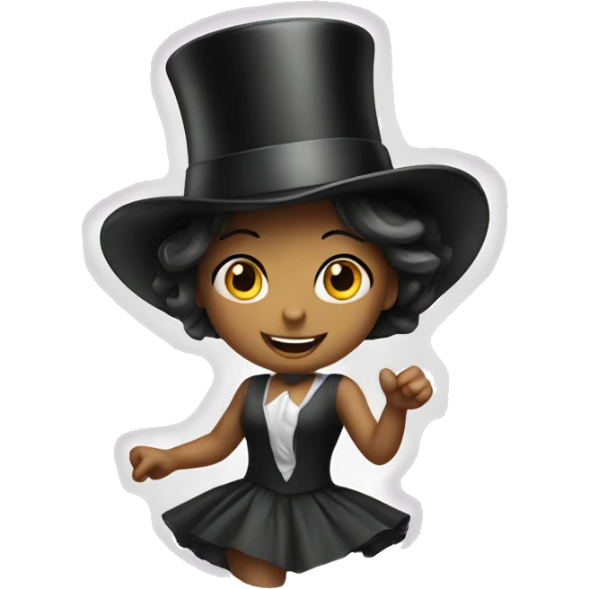 Girl dancing with top hat  emoji