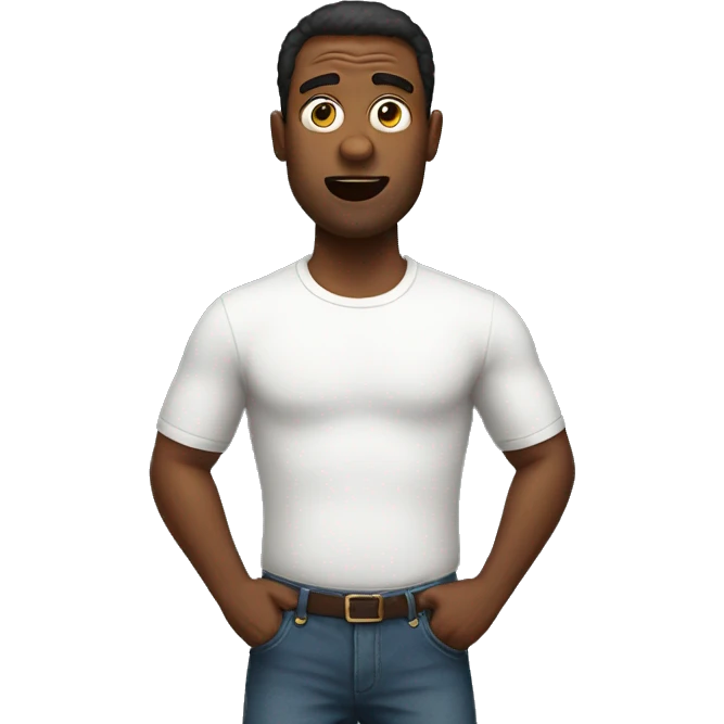 Surprised American Man with torso emoji