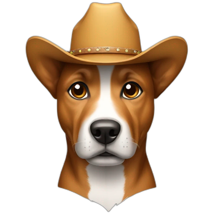 Dog with a cowboy hat emoji
