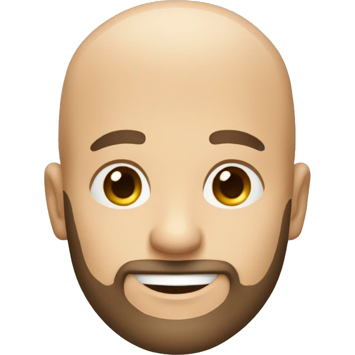 smiling bald man with busy beard emoji