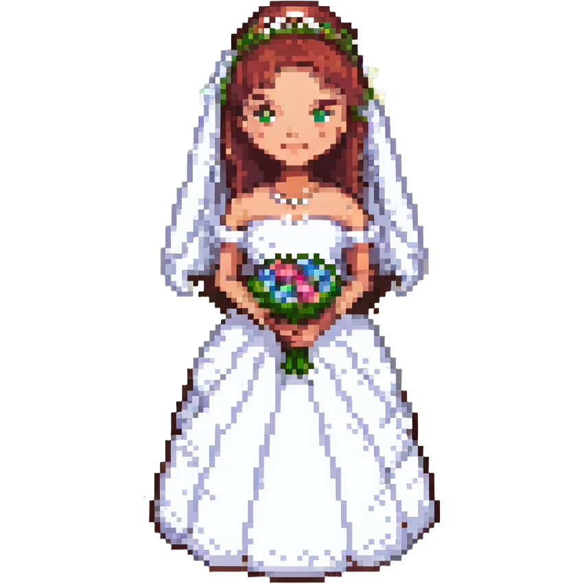 A bride with brown hair emoji