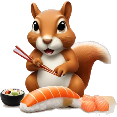 squirrel eating sushi emoji