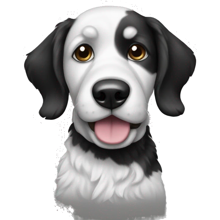 Black and white dog doodle emoji