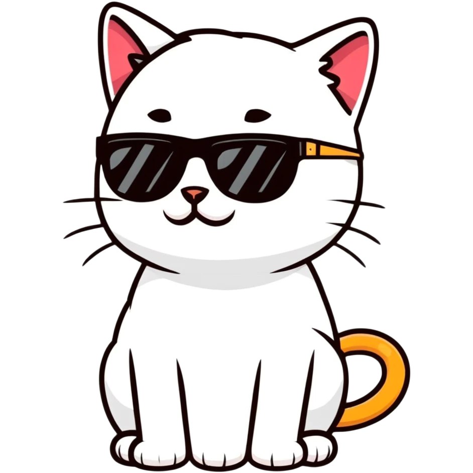 black cat wearing sunglasses emoji