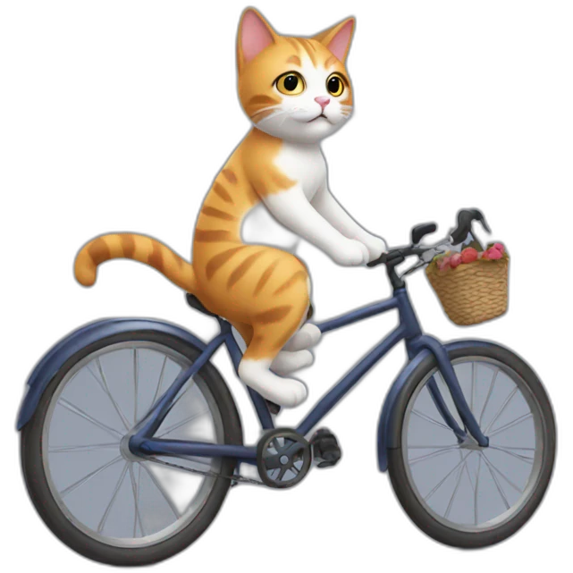 Cat doing bike emoji
