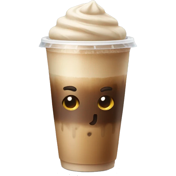 One ice-coffee without a face  emoji