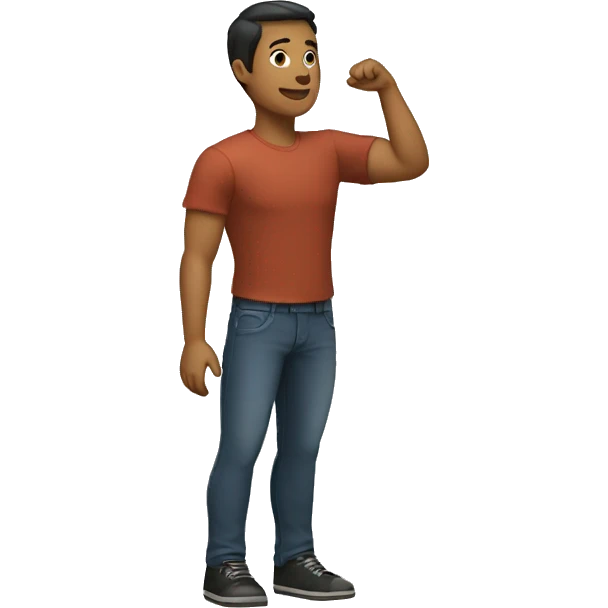 man (full-body) (one arm raised) (side view) emoji