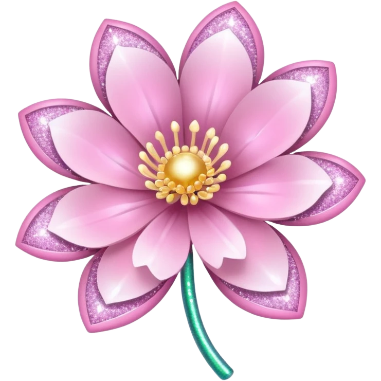 glitter flor rosa claro emoji