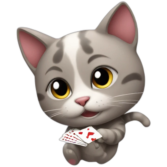 cat dealing cards emoji
