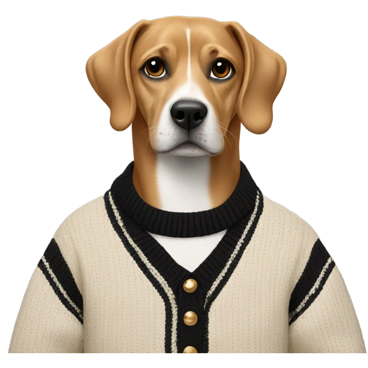 Dog wearing a Chanel sweater  emoji