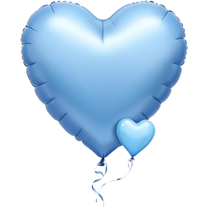 dark blue love letter in pastel blue and perl metallic heart-shaped balloons emoji