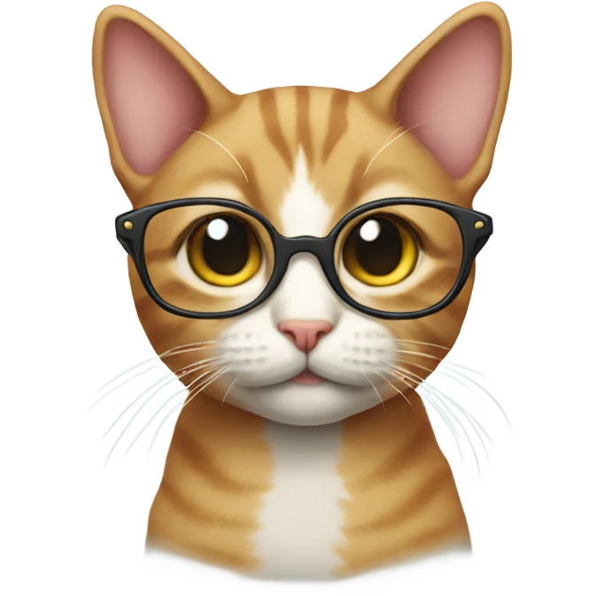 Cat wearing glasses emoji