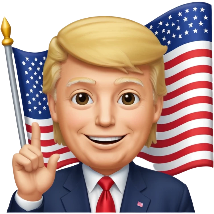 Donald Trump winning everything and America flag  emoji