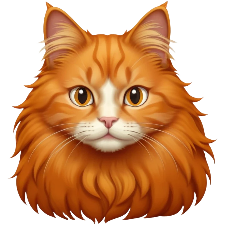 Long-haired orange cat emoji