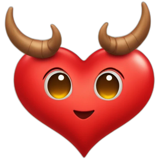 Red heart frame with horns emoji