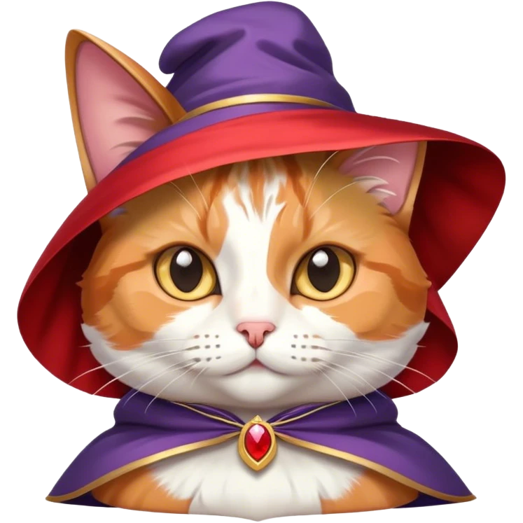 Cat  wearing magic emoji